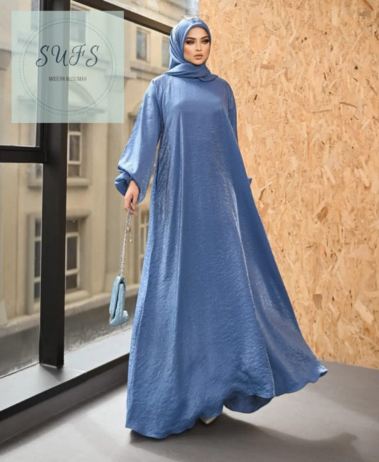 Azizi Silk Abaya Series Denim